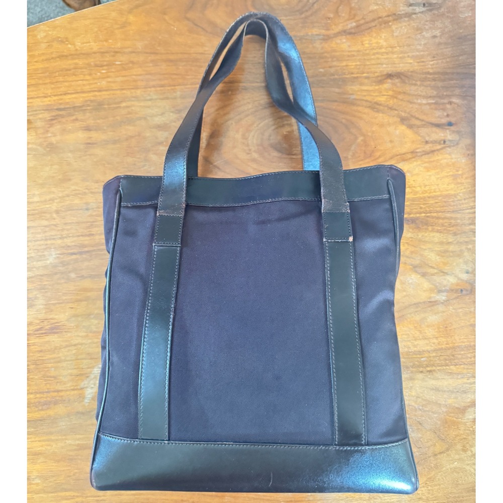 Gucci Vintage Dark Brown Canvas Leather Bag
